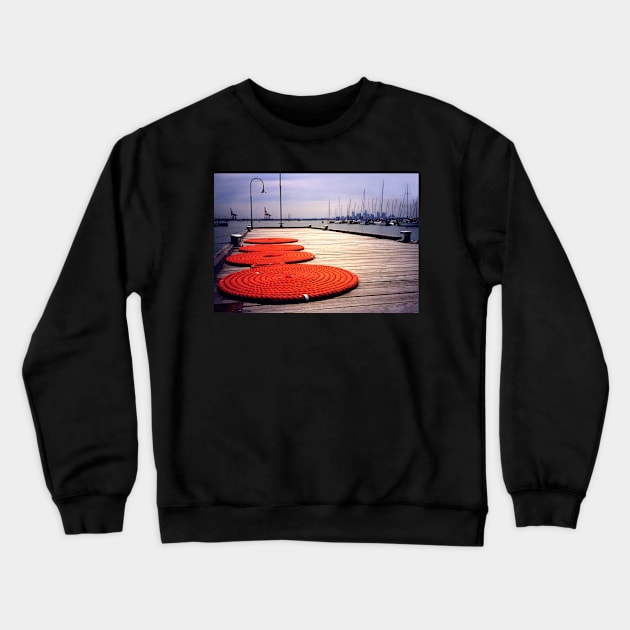 Rope Circles on jetty, Williamstown Crewneck Sweatshirt by rozmcq